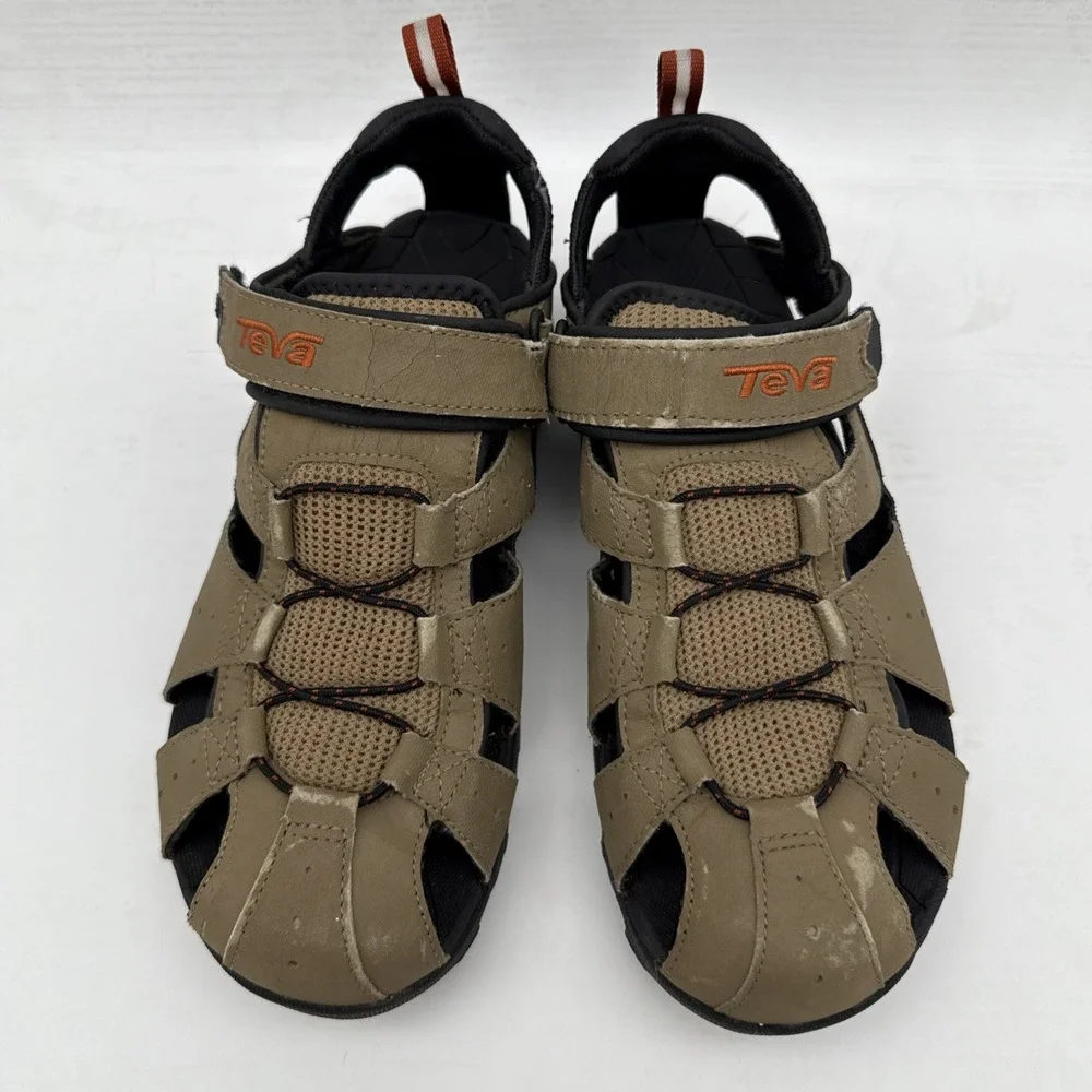 Teva Men's Hiking Sandal Brown Khaki Strap Comfortable Sandals US 8 Walk Trail